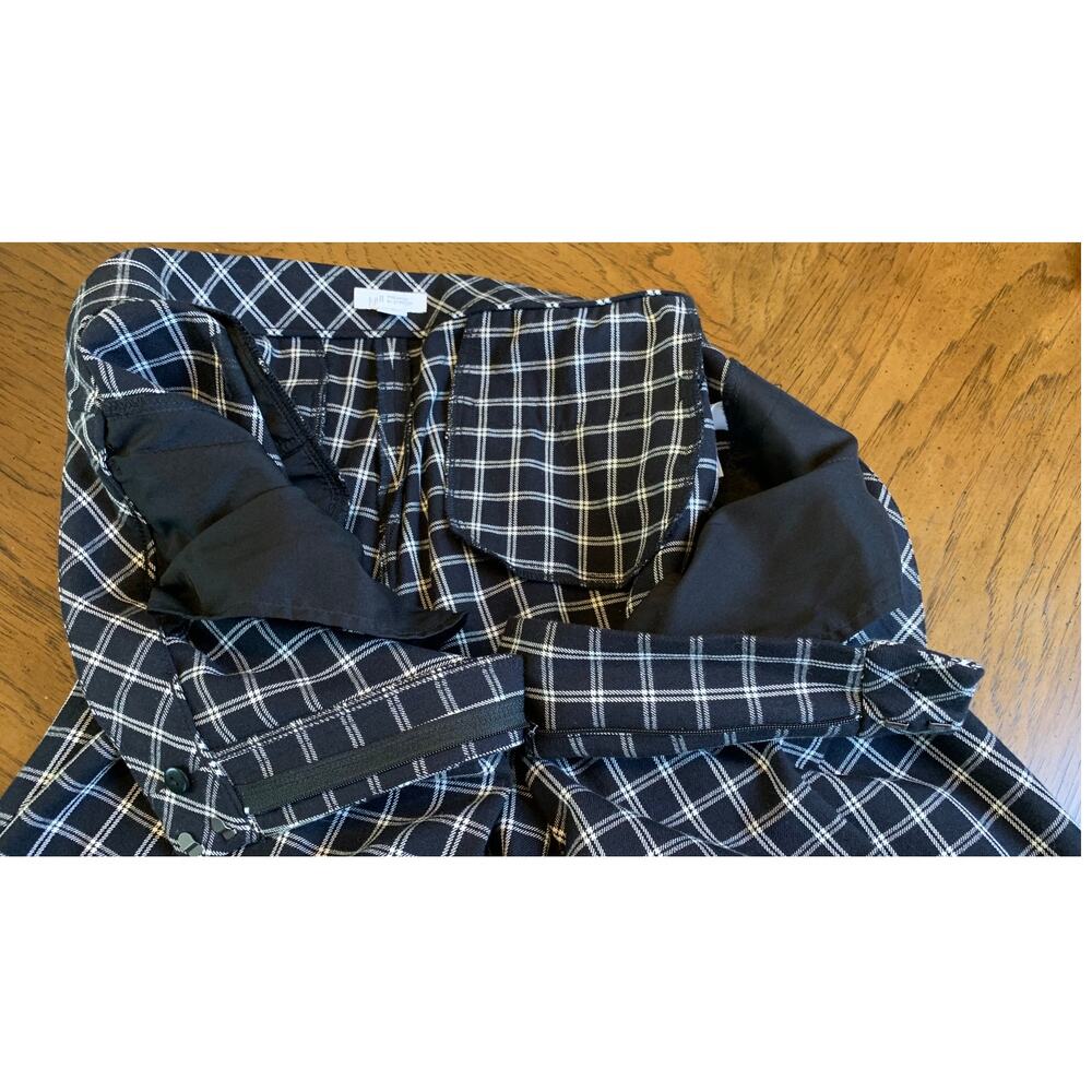 J. Jill Pants Womens 14 Premium Bi Stretch Plaid Mid Rise Black White - Picture 6 of 9